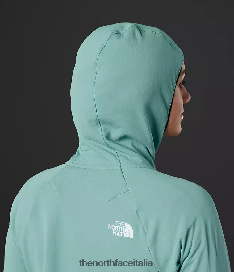 The North Face vestiario 460N8D740 acque della barriera corallina donne Felpa con cappuccio e zip intera Summit Series Futurefleece