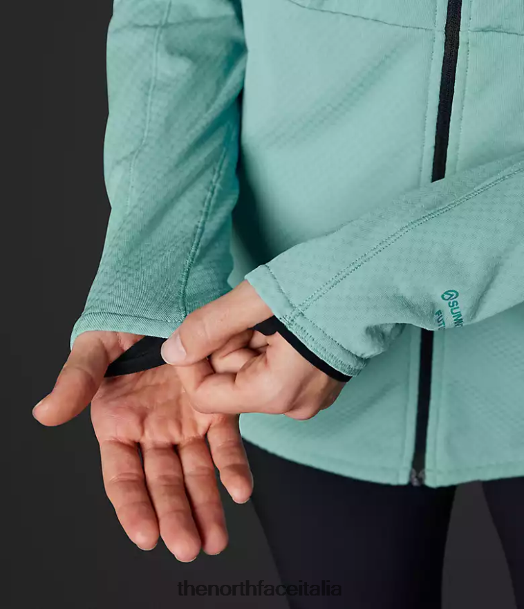 The North Face vestiario 460N8D740 acque della barriera corallina donne Felpa con cappuccio e zip intera Summit Series Futurefleece
