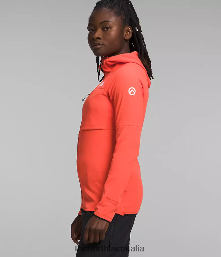 The North Face vestiario 460N8D741 arancione radioso donne Felpa con cappuccio e zip intera Summit Series Futurefleece