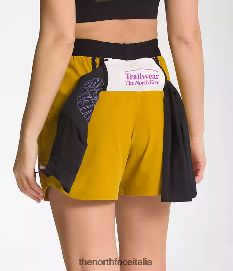 The North Face vestiario 460N8D626 giallo legno di freccia/bianco gardenia donne pantaloncini da trailwear okt