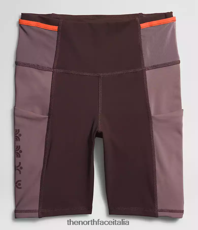 The North Face vestiario 460N8D903 marrone carbone/grigio fulvo donne pantaloncini da bici trailwear qtm