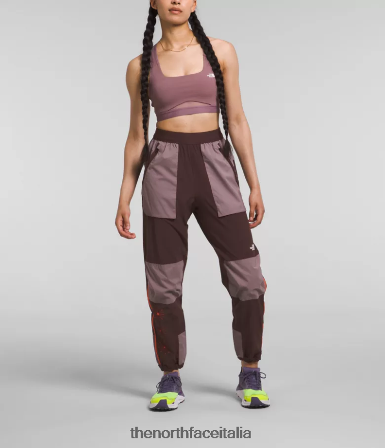 The North Face vestiario 460N8D853 marrone carbone/grigio fulvo donne trailwear okt pantaloni da jogging flash