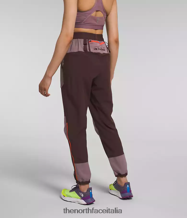 The North Face vestiario 460N8D853 marrone carbone/grigio fulvo donne trailwear okt pantaloni da jogging flash