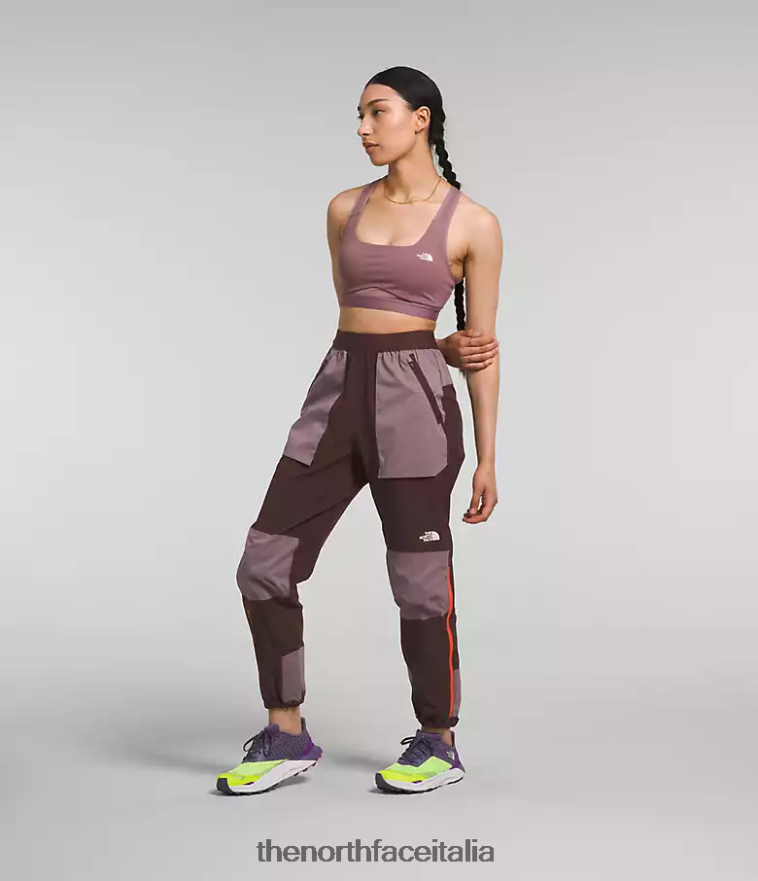 The North Face vestiario 460N8D853 marrone carbone/grigio fulvo donne trailwear okt pantaloni da jogging flash