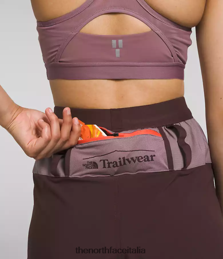 The North Face vestiario 460N8D853 marrone carbone/grigio fulvo donne trailwear okt pantaloni da jogging flash