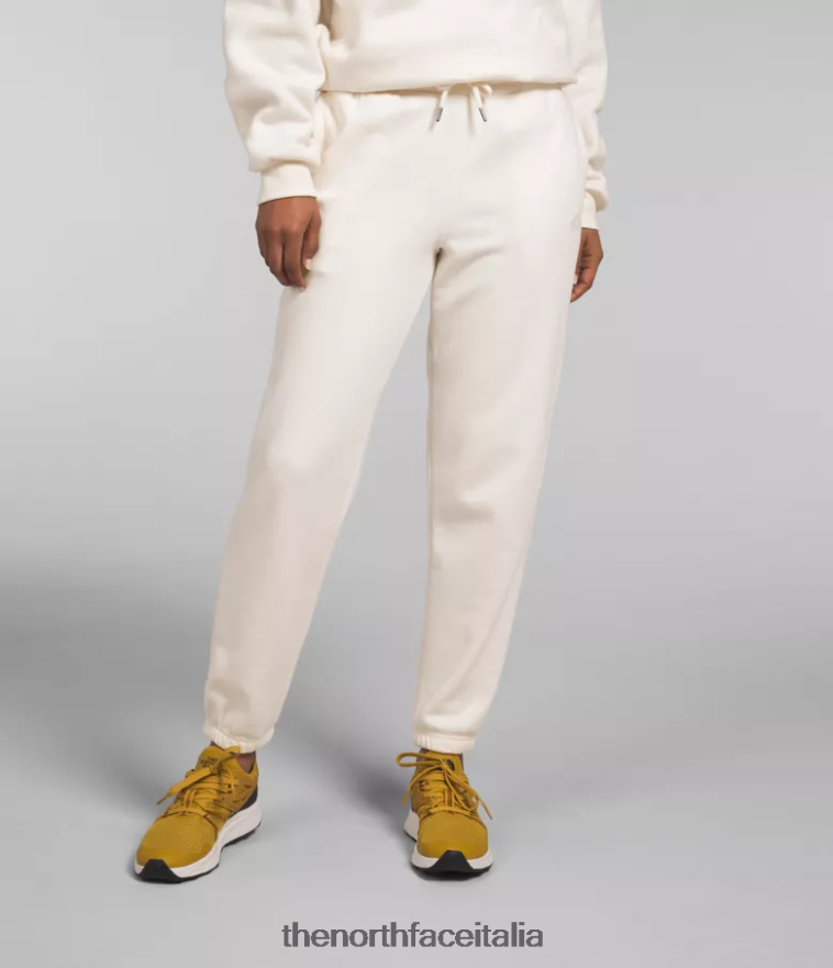 The North Face vestiario 460N8D980 gardenia bianco/tnf nero donne Pantaloni della tuta in pile a mezza cupola