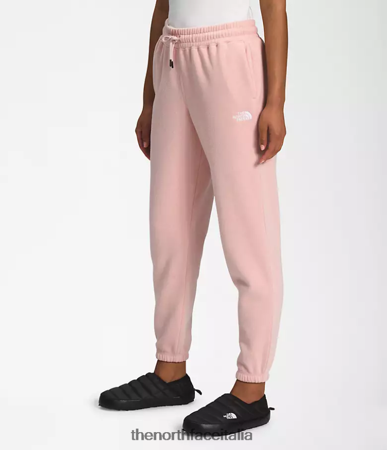 The North Face vestiario 460N8D981 rosa muschio/tnf bianco donne Pantaloni della tuta in pile a mezza cupola
