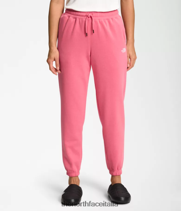 The North Face vestiario 460N8D982 rosa cosmo/bianco tnf donne Pantaloni della tuta in pile a mezza cupola