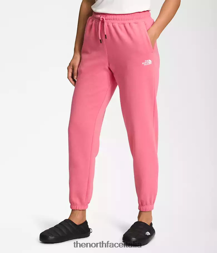 The North Face vestiario 460N8D982 rosa cosmo/bianco tnf donne Pantaloni della tuta in pile a mezza cupola