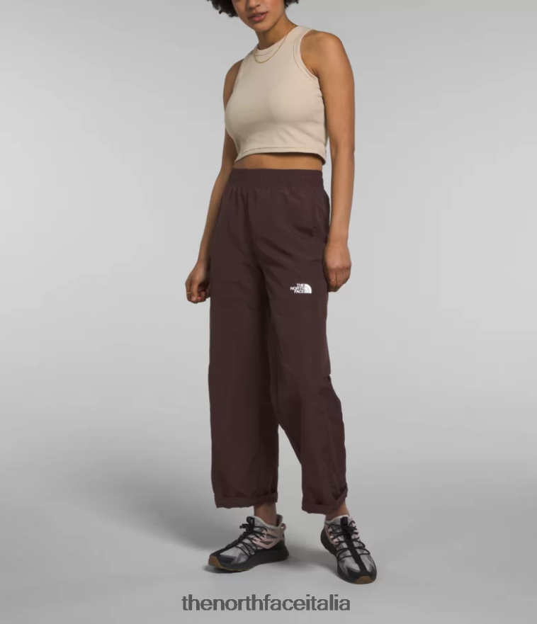 The North Face vestiario 460N8D1099 marrone carbone donne pantaloni facili in nylon tnf