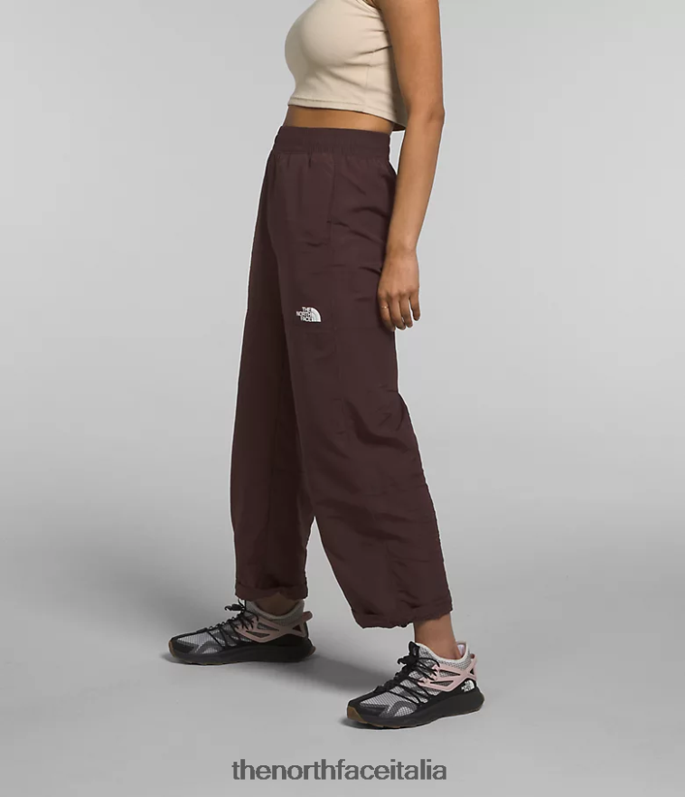 The North Face vestiario 460N8D1099 marrone carbone donne pantaloni facili in nylon tnf