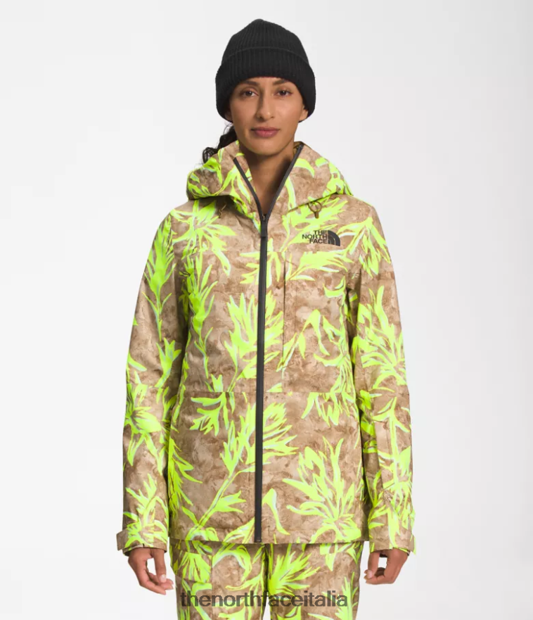 The North Face vestiario 460N8D1175 stampa a pennello pratico marrone prateria donne Giacca triclimatica Thermoball Eco Snow