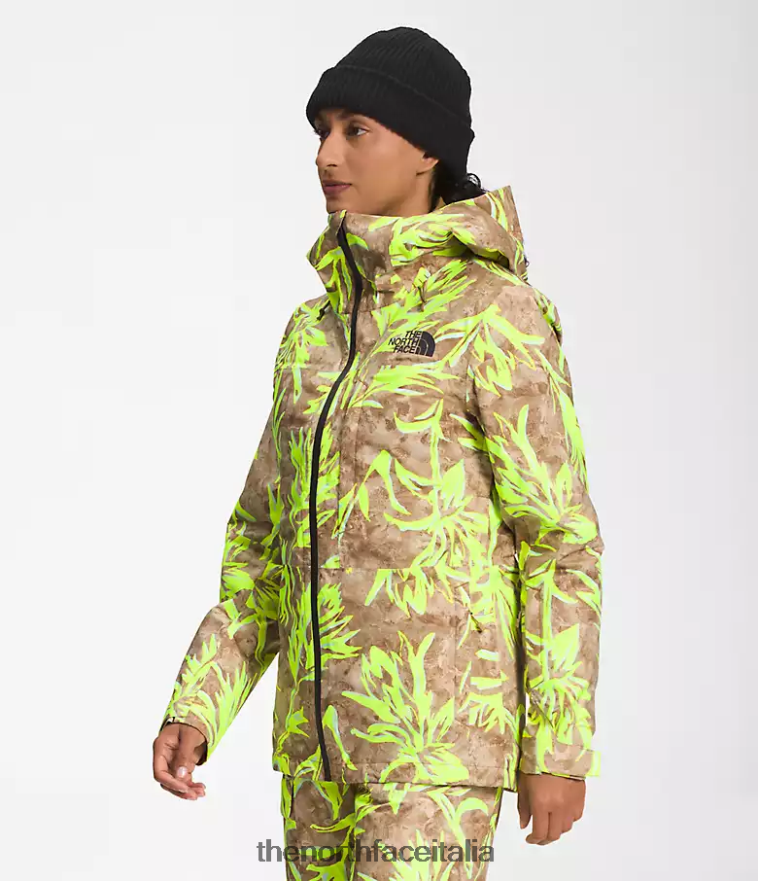 The North Face vestiario 460N8D1175 stampa a pennello pratico marrone prateria donne Giacca triclimatica Thermoball Eco Snow
