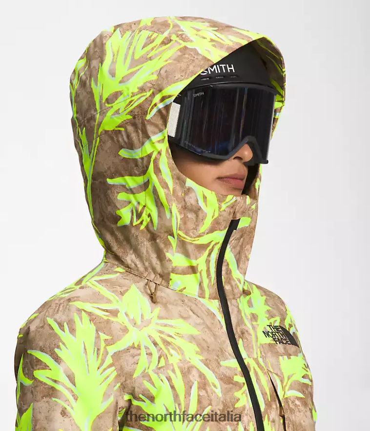 The North Face vestiario 460N8D1175 stampa a pennello pratico marrone prateria donne Giacca triclimatica Thermoball Eco Snow