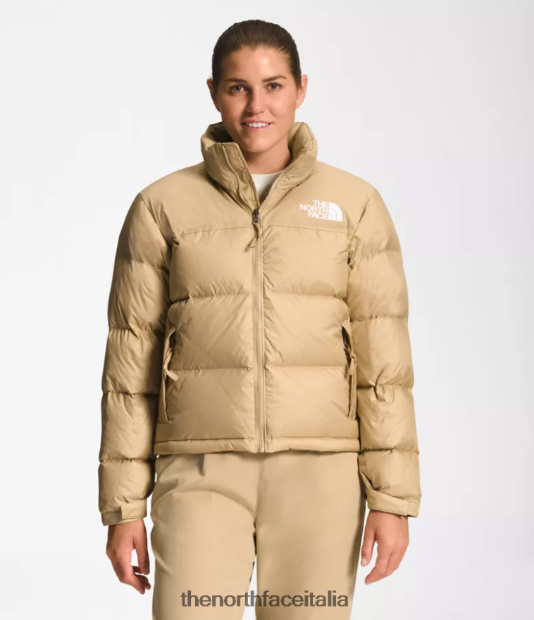The North Face vestiario 460N8D731 pietra kaki donne Giacca nuptse retrò del 1996