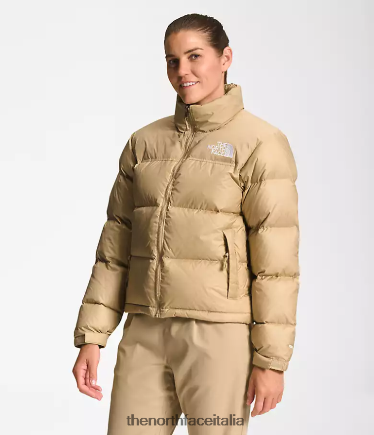 The North Face vestiario 460N8D731 pietra kaki donne Giacca nuptse retrò del 1996