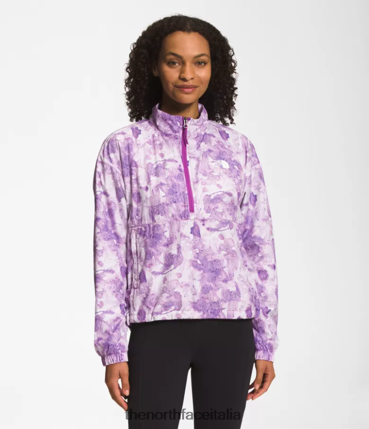 The North Face vestiario 460N8D1019 stampa colorante tonale fiore di cactus viola donne pullover adrenalina 2000