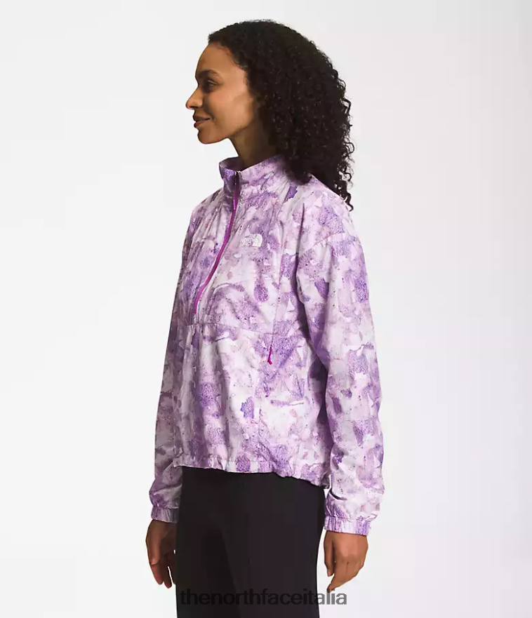The North Face vestiario 460N8D1019 stampa colorante tonale fiore di cactus viola donne pullover adrenalina 2000