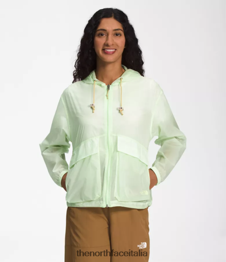 The North Face vestiario 460N8D1229 crema al lime donne Felpa con cappuccio antivento traslucida m66