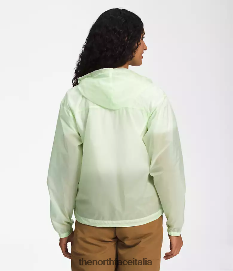 The North Face vestiario 460N8D1229 crema al lime donne Felpa con cappuccio antivento traslucida m66