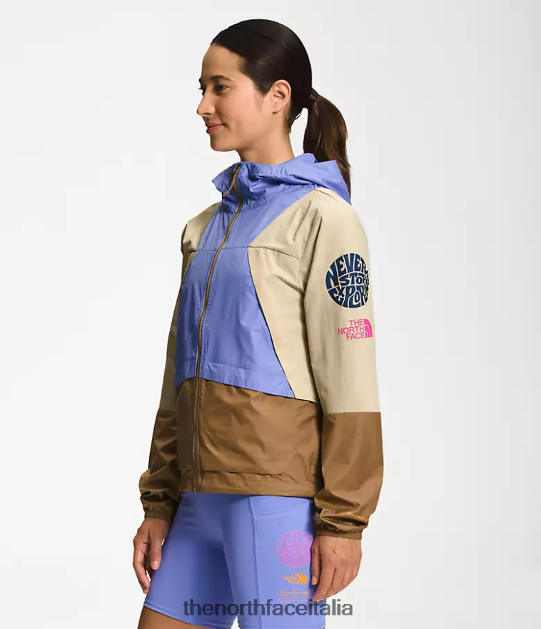 The North Face vestiario 460N8D316 ghiaia/pervinca intenso/marrone scuro donne giacca da trailwear con fischietto