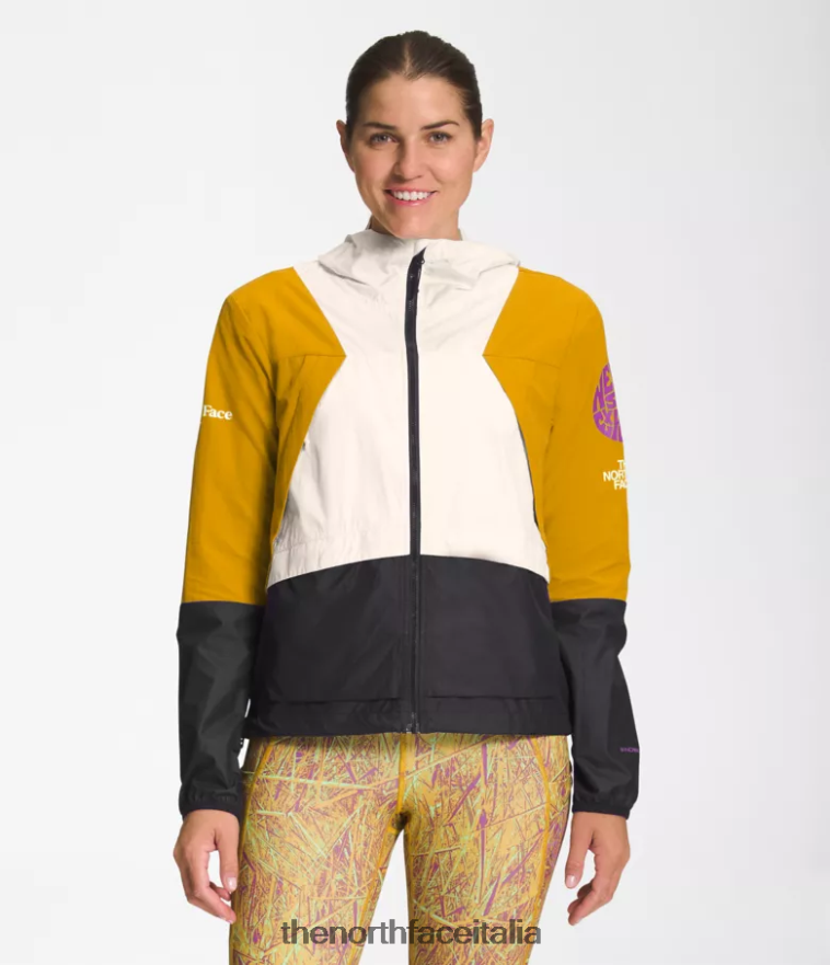 The North Face vestiario 460N8D318 giallo arrowwood/bianco gardenia/tnf nero donne giacca da trailwear con fischietto