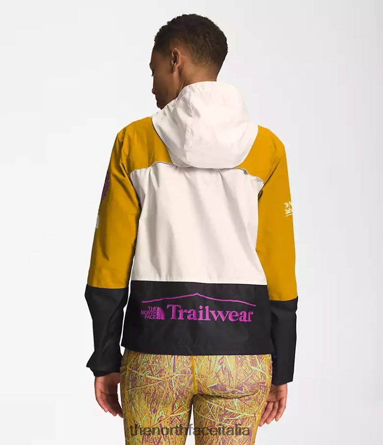 The North Face vestiario 460N8D318 giallo arrowwood/bianco gardenia/tnf nero donne giacca da trailwear con fischietto