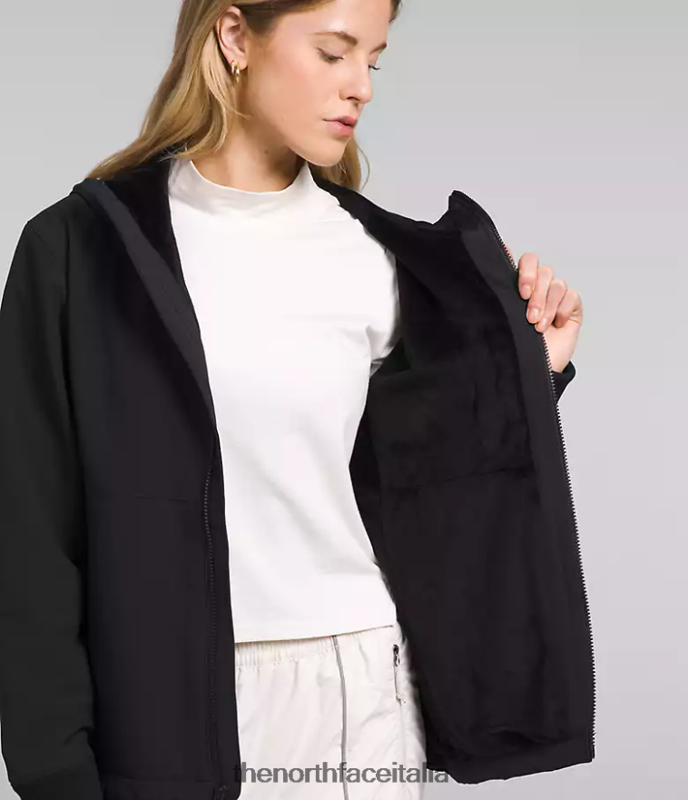 The North Face vestiario 460N8D331 grazie nero donne Felpa con cappuccio Shelbe Raschel