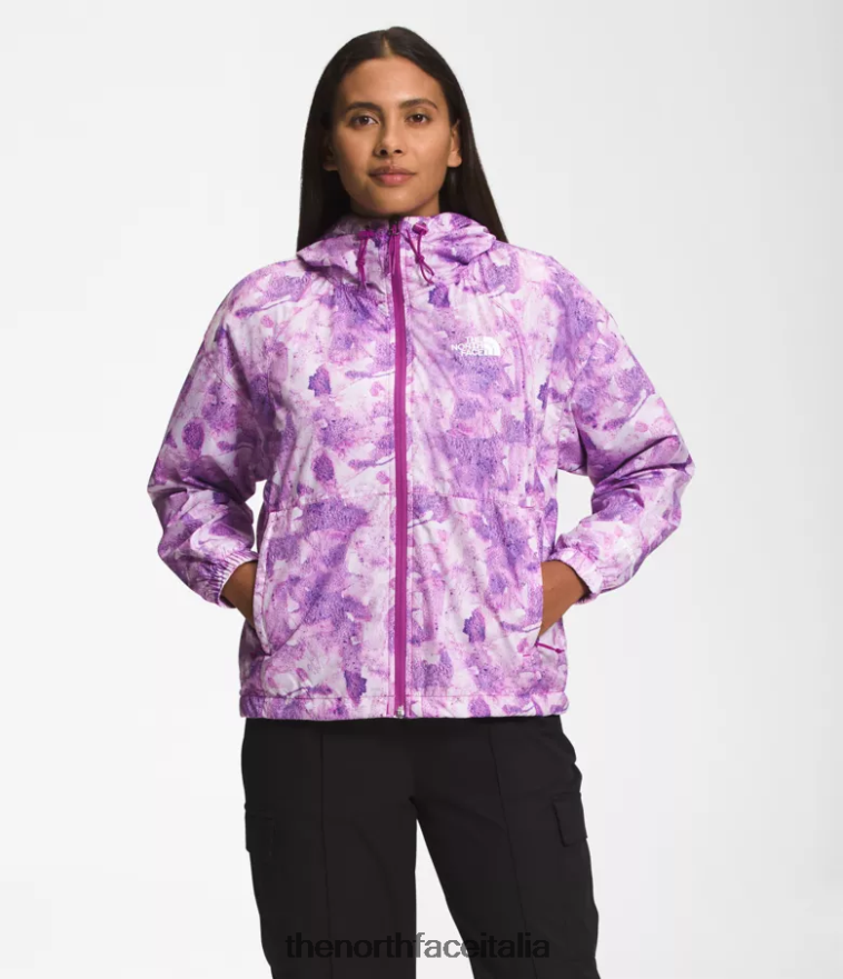The North Face vestiario 460N8D673 stampa colorante tonale fiore di cactus viola donne giacca hydrenaline lunghezza 2000-25''