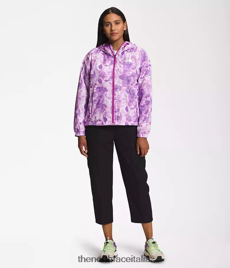 The North Face vestiario 460N8D673 stampa colorante tonale fiore di cactus viola donne giacca hydrenaline lunghezza 2000-25''