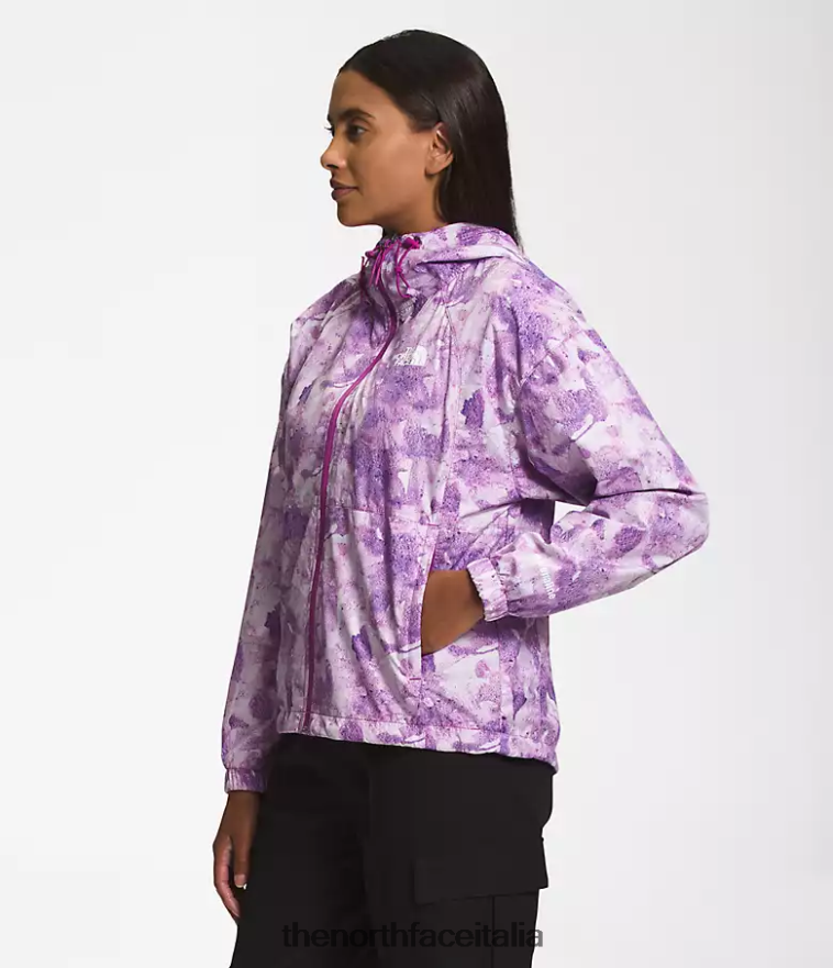 The North Face vestiario 460N8D673 stampa colorante tonale fiore di cactus viola donne giacca hydrenaline lunghezza 2000-25''