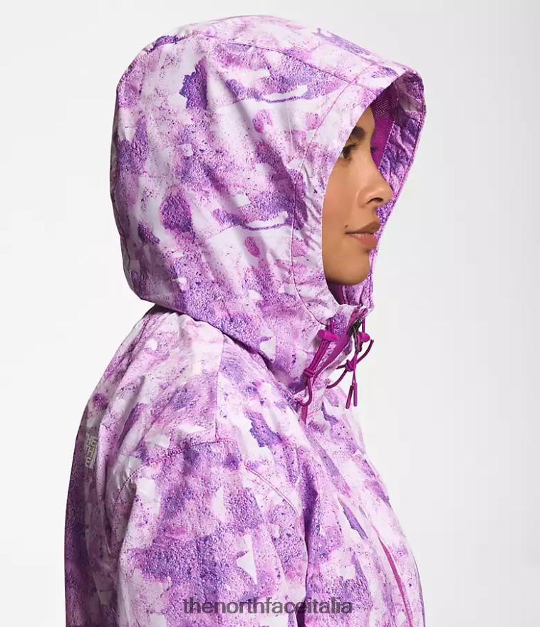The North Face vestiario 460N8D673 stampa colorante tonale fiore di cactus viola donne giacca hydrenaline lunghezza 2000-25''