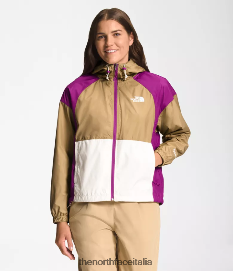 The North Face vestiario 460N8D674 pietra kaki/fiore di cactus viola/gardenia bianca donne giacca hydrenaline lunghezza 2000-25''