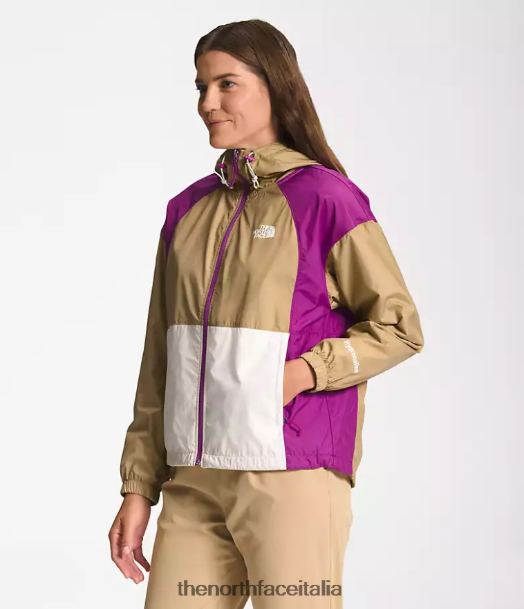 The North Face vestiario 460N8D674 pietra kaki/fiore di cactus viola/gardenia bianca donne giacca hydrenaline lunghezza 2000-25''
