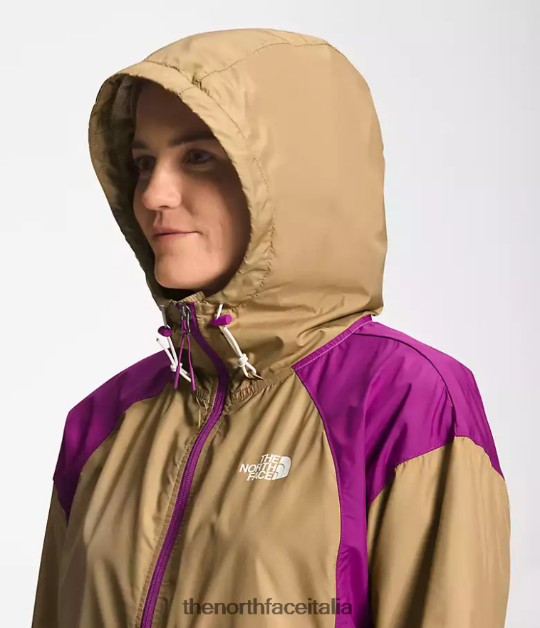 The North Face vestiario 460N8D674 pietra kaki/fiore di cactus viola/gardenia bianca donne giacca hydrenaline lunghezza 2000-25''