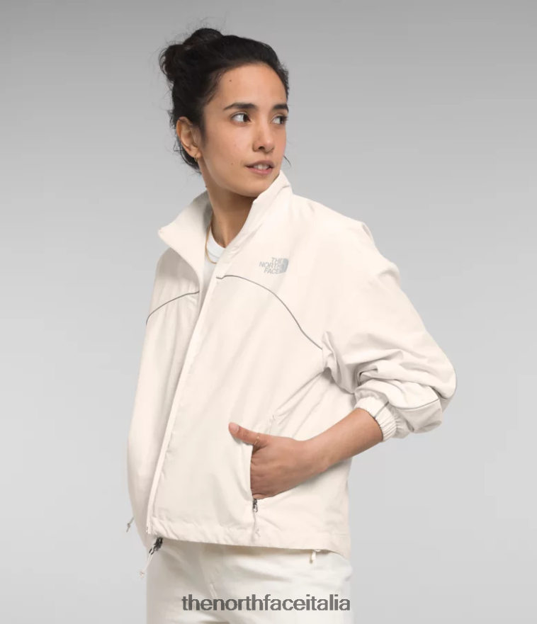 The North Face vestiario 460N8D732 gardenia bianca donne giacca a vento con profili in tek