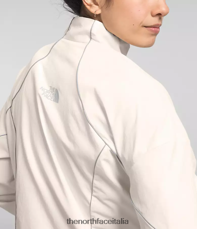 The North Face vestiario 460N8D732 gardenia bianca donne giacca a vento con profili in tek