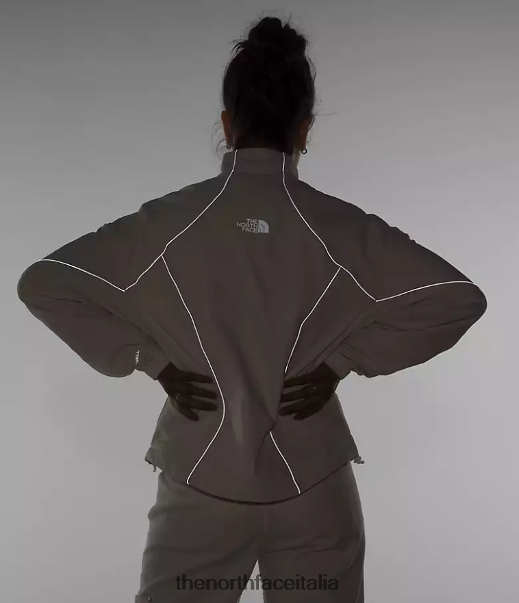 The North Face vestiario 460N8D732 gardenia bianca donne giacca a vento con profili in tek