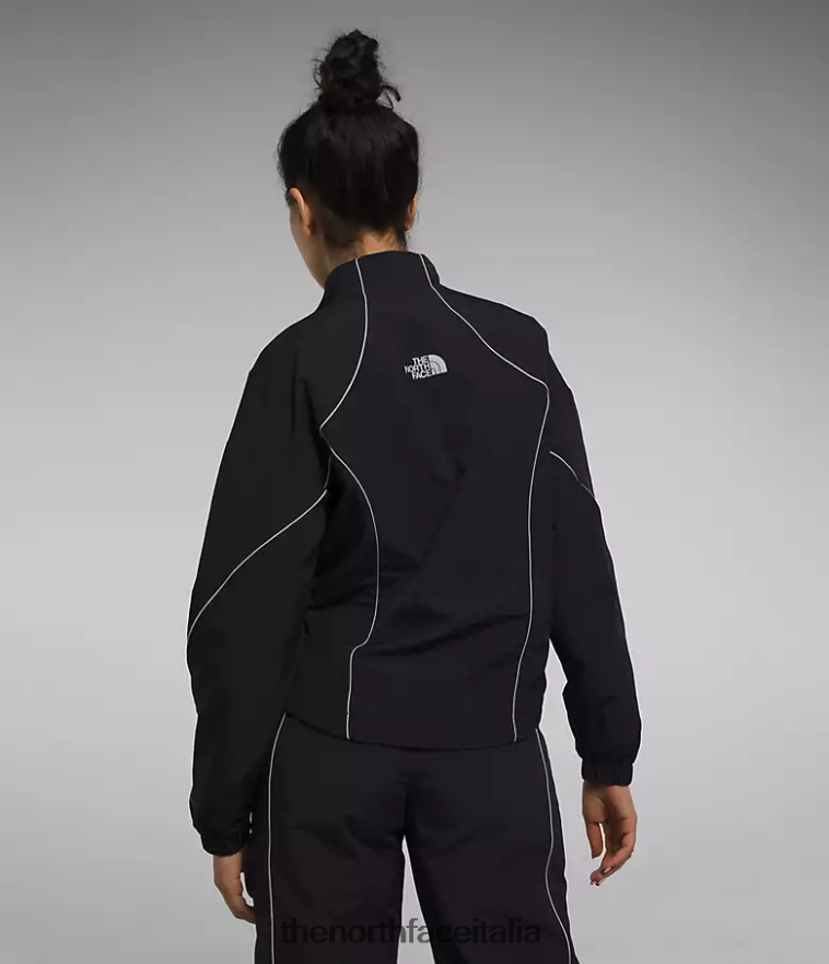 The North Face vestiario 460N8D733 grazie nero donne giacca a vento con profili in tek