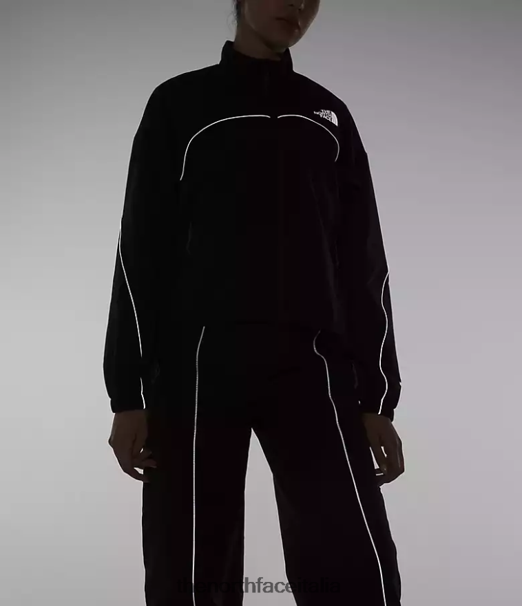 The North Face vestiario 460N8D733 grazie nero donne giacca a vento con profili in tek