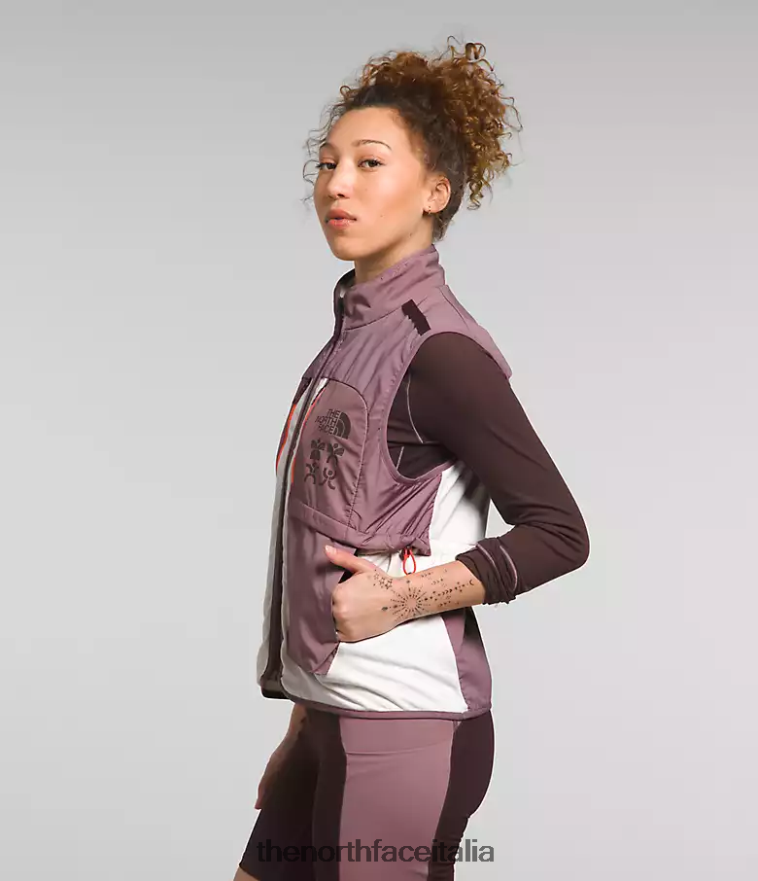 The North Face vestiario 460N8D1141 gardenia bianco/grigio fulvo donne gilet flash caldo invernale da trailwear