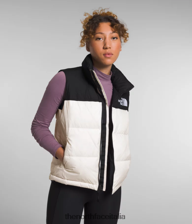 The North Face vestiario 460N8D431 gardenia bianco/tnf nero donne Gilet retrò nuptse del 1996