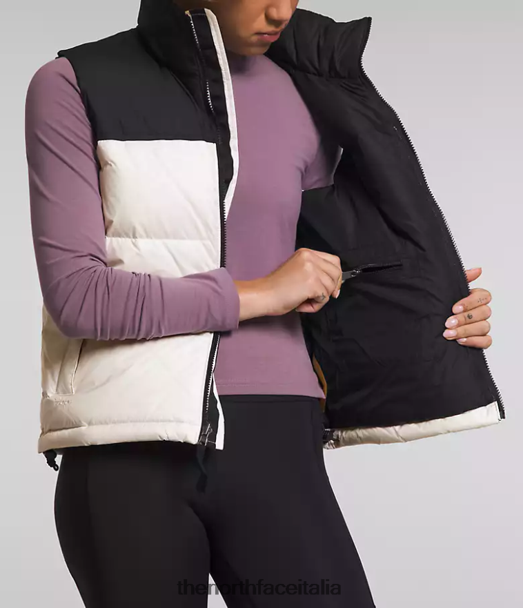 The North Face vestiario 460N8D431 gardenia bianco/tnf nero donne Gilet retrò nuptse del 1996