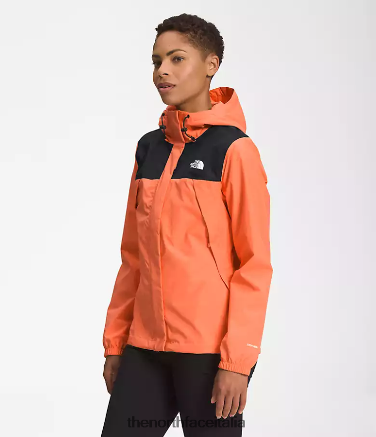 The North Face vestiario 460N8D1281 tnf nero/arancio corallo polveroso donne giacca antoriana