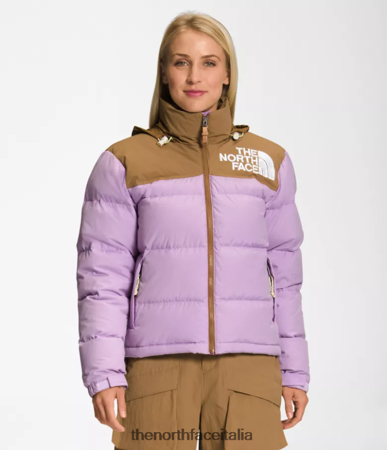 The North Face vestiario 460N8D1015 lupino/marrone utile donne 92 giacca low-fi hi-tek nuptse