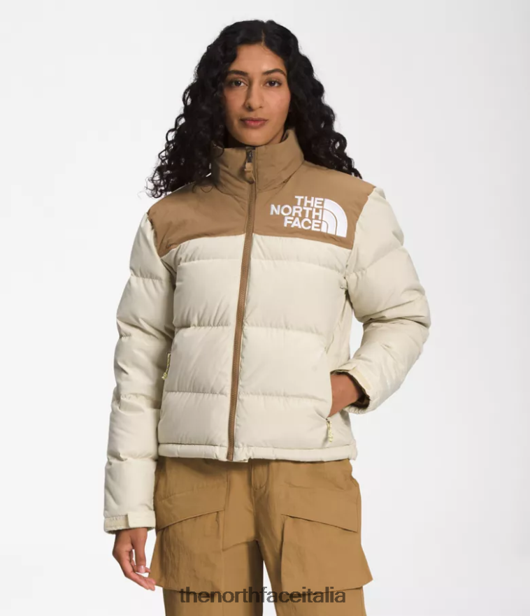 The North Face vestiario 460N8D1016 ghiaia/marrone pratico donne 92 giacca low-fi hi-tek nuptse