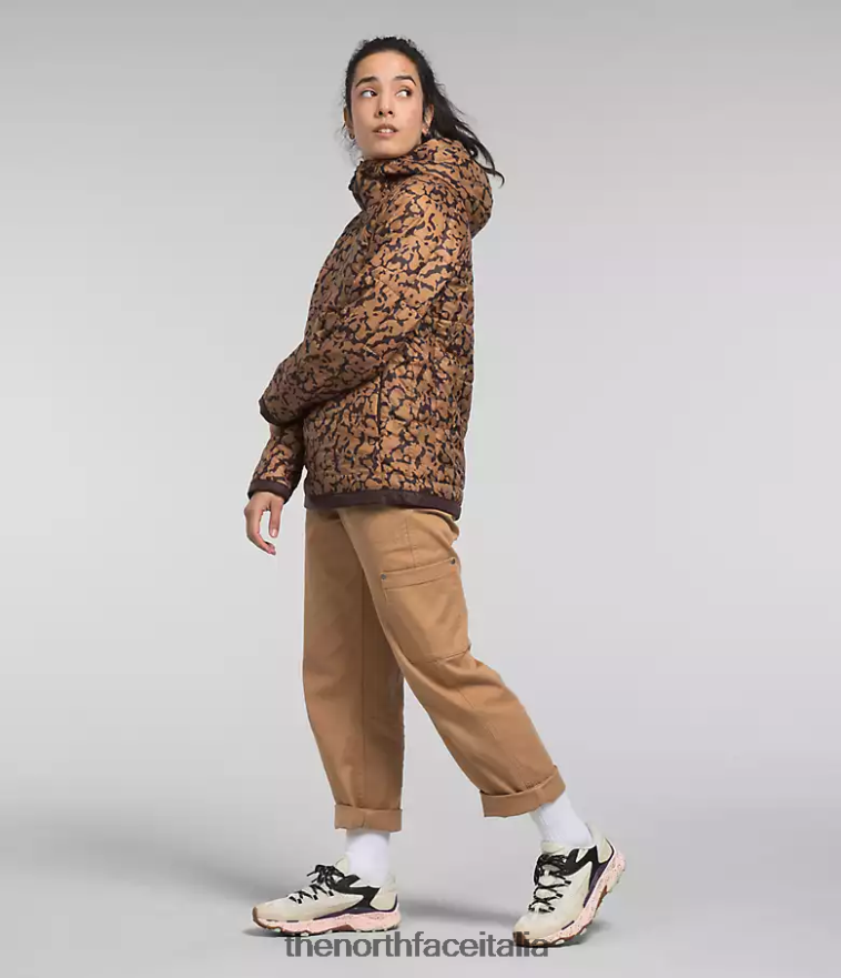 The North Face vestiario 460N8D506 stampa grafica colorante burro di mandorle donne maglione con cerniera circaloft