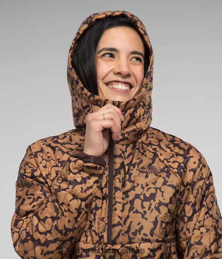 The North Face vestiario 460N8D506 stampa grafica colorante burro di mandorle donne maglione con cerniera circaloft