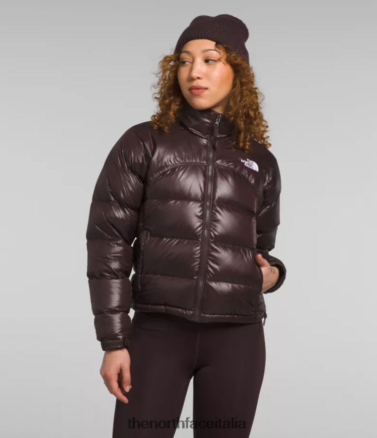 The North Face vestiario 460N8D804 marrone carbone donne Giacca nuptse retrò del 2000