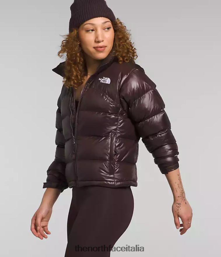 The North Face vestiario 460N8D804 marrone carbone donne Giacca nuptse retrò del 2000